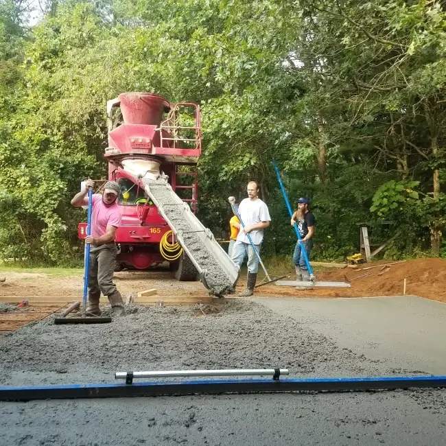Brothers Concrete team working on a project
