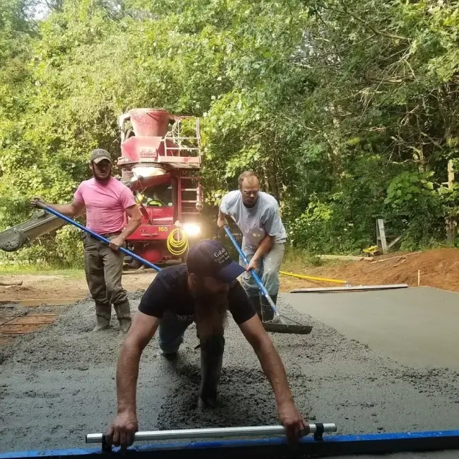 Brothers Concrete crew working on concrete project